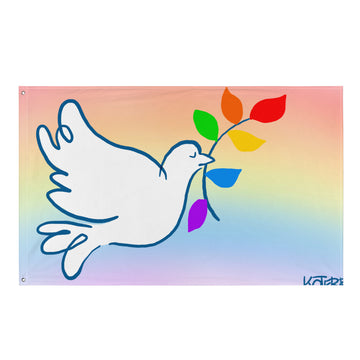 Rainbow Dove Landscape - Flag