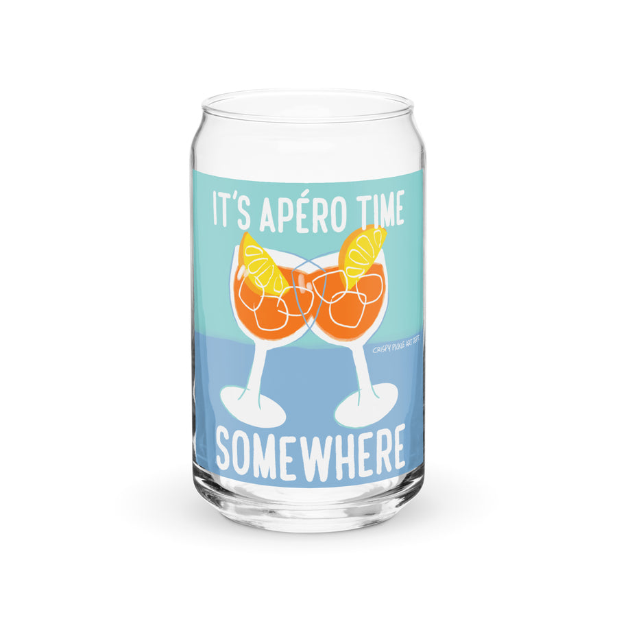 It's Aperotivo Time Somewhere - Can-Shaped Glass