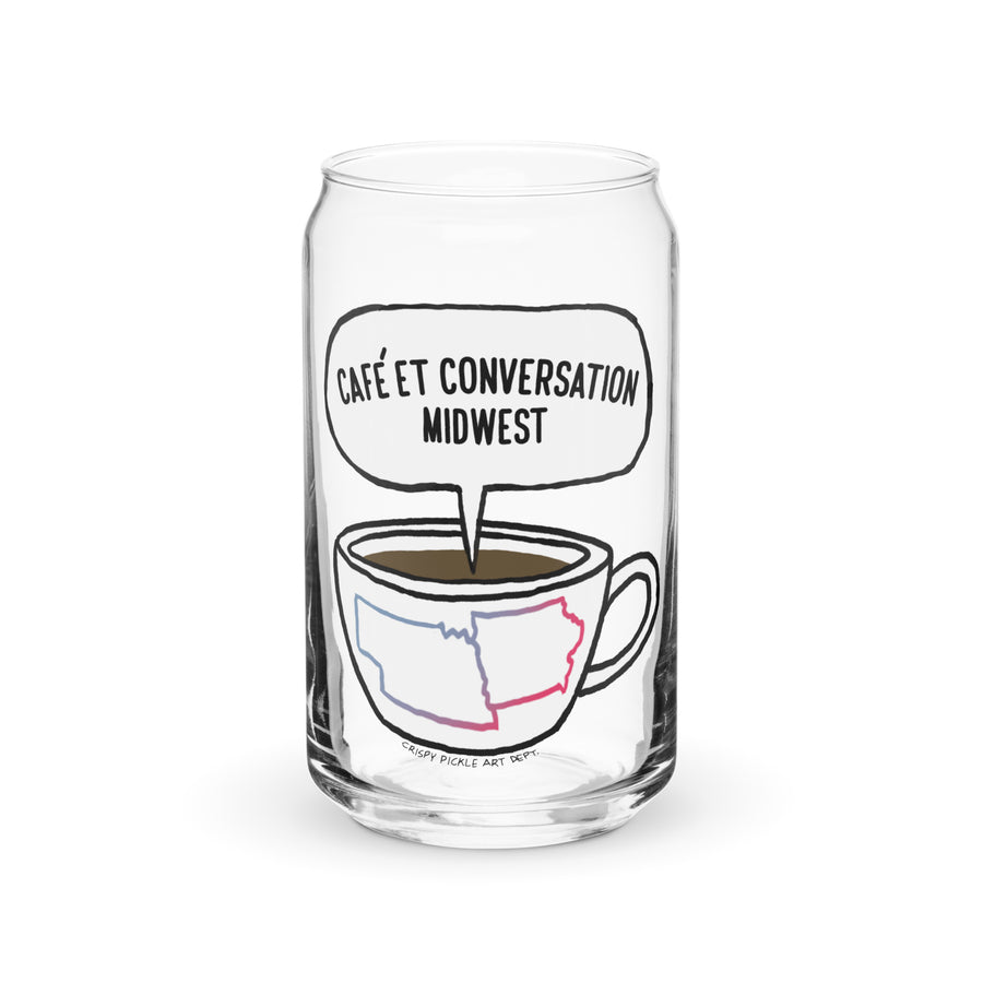 Café Et Conversation - Can-Shaped Glass