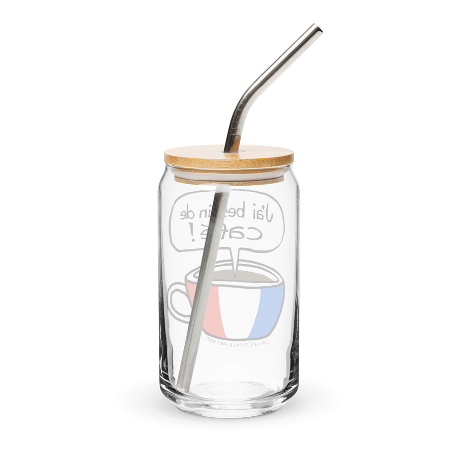 J'ai Besoin de Café! - Can-Shaped Glass