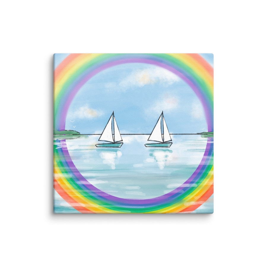 RainBoats Landscape - Canvas