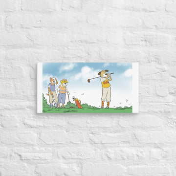 Golfing Dogs Landscape - Canvas