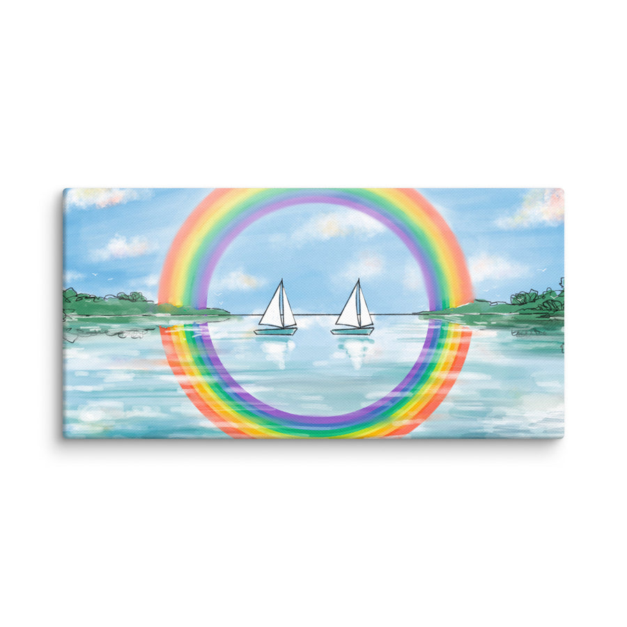 RainBoats Landscape - Canvas