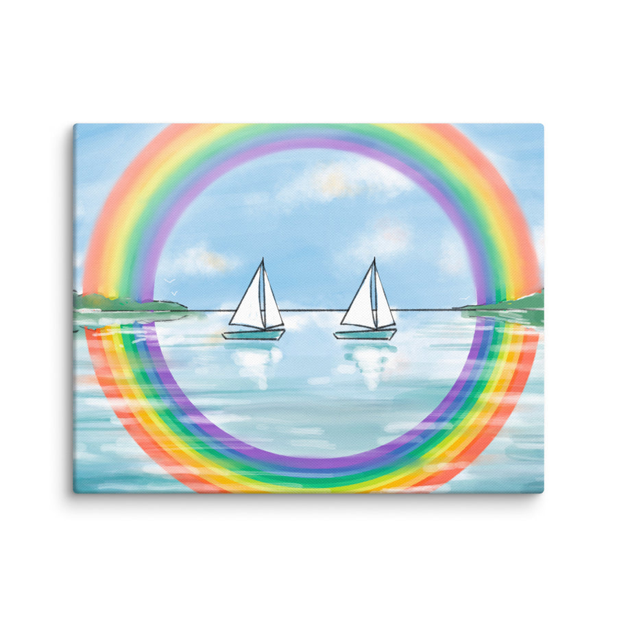 RainBoats Landscape - Canvas