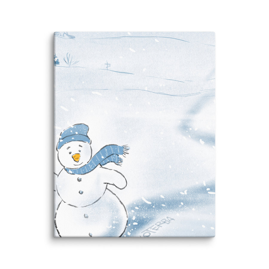 Snowman Says Hi - Canvas