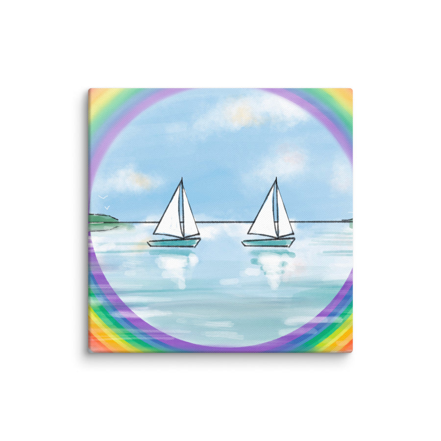 RainBoats Landscape - Canvas