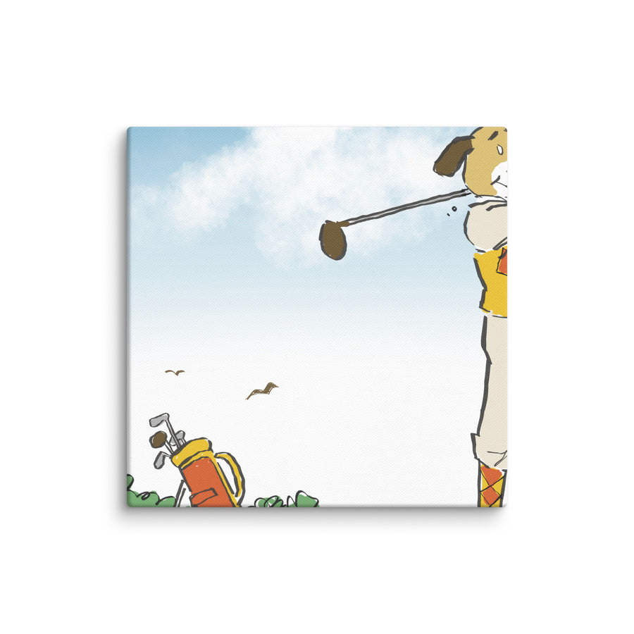 Golfing Dogs Landscape - Canvas