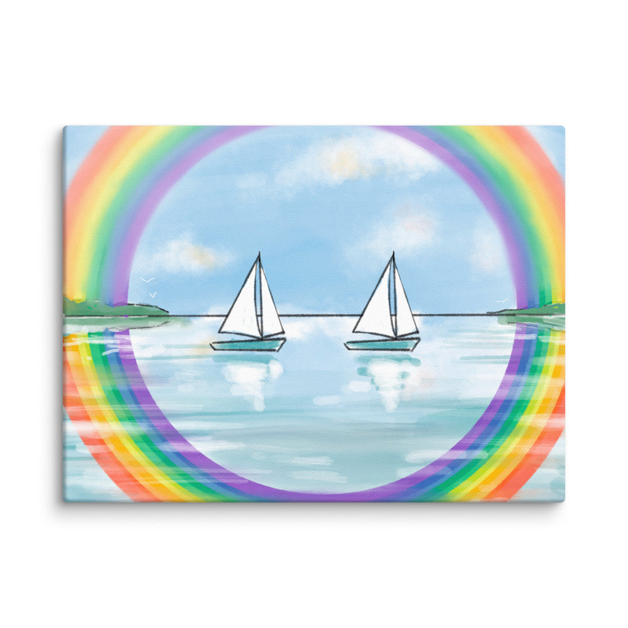 RainBoats Landscape - Canvas