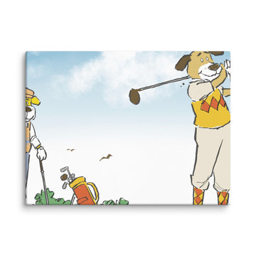 Golfing Dogs Landscape - Canvas