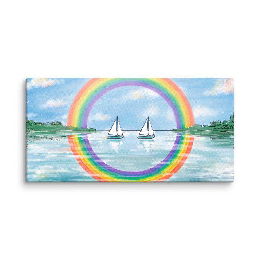 RainBoats Landscape - Canvas