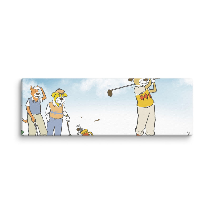 Golfing Dogs Landscape - Canvas