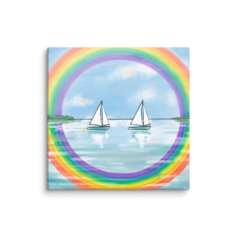 RainBoats Landscape - Canvas