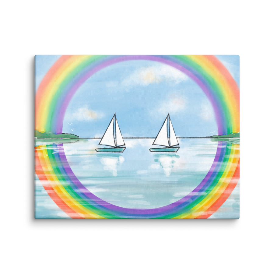 RainBoats Landscape - Canvas