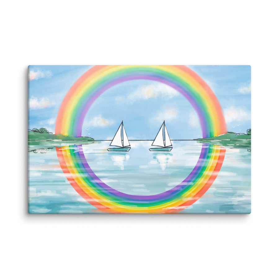 RainBoats Landscape - Canvas