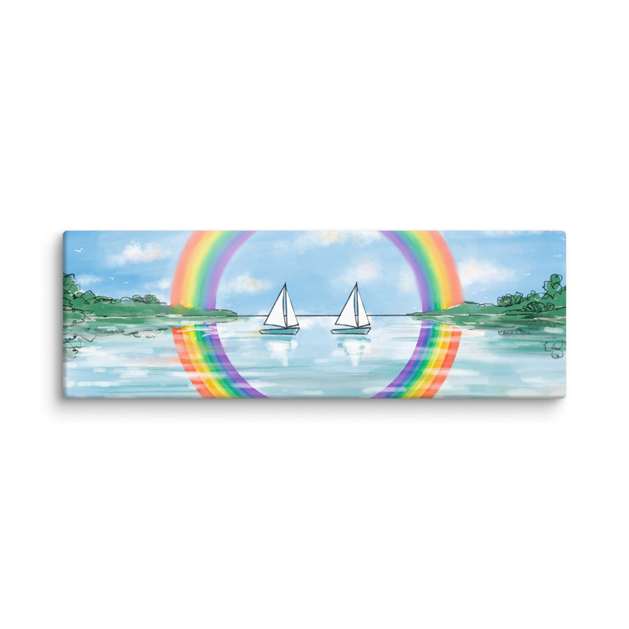 RainBoats Landscape - Canvas