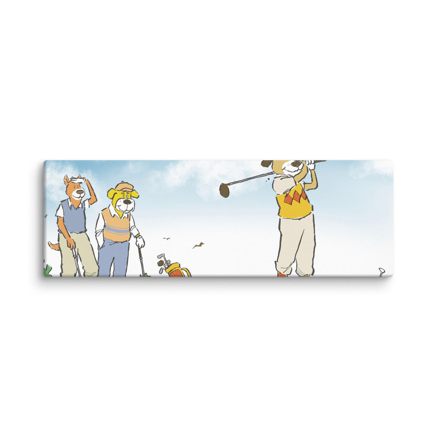 Golfing Dogs Landscape - Canvas