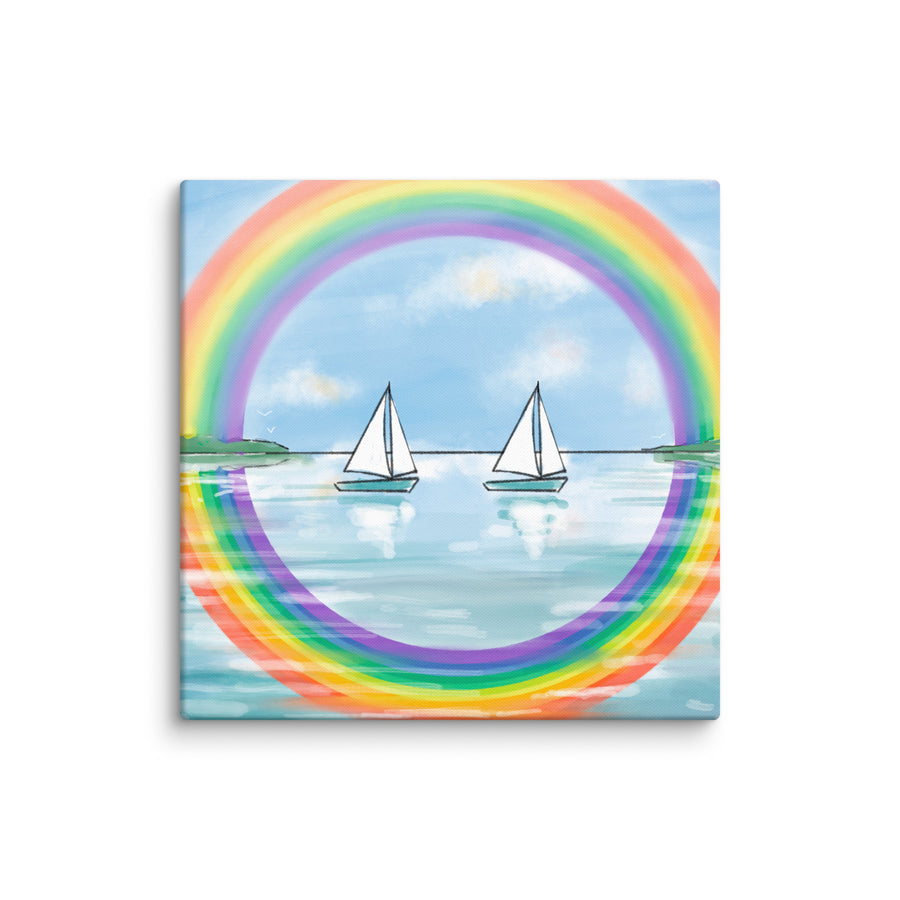 RainBoats Landscape - Canvas