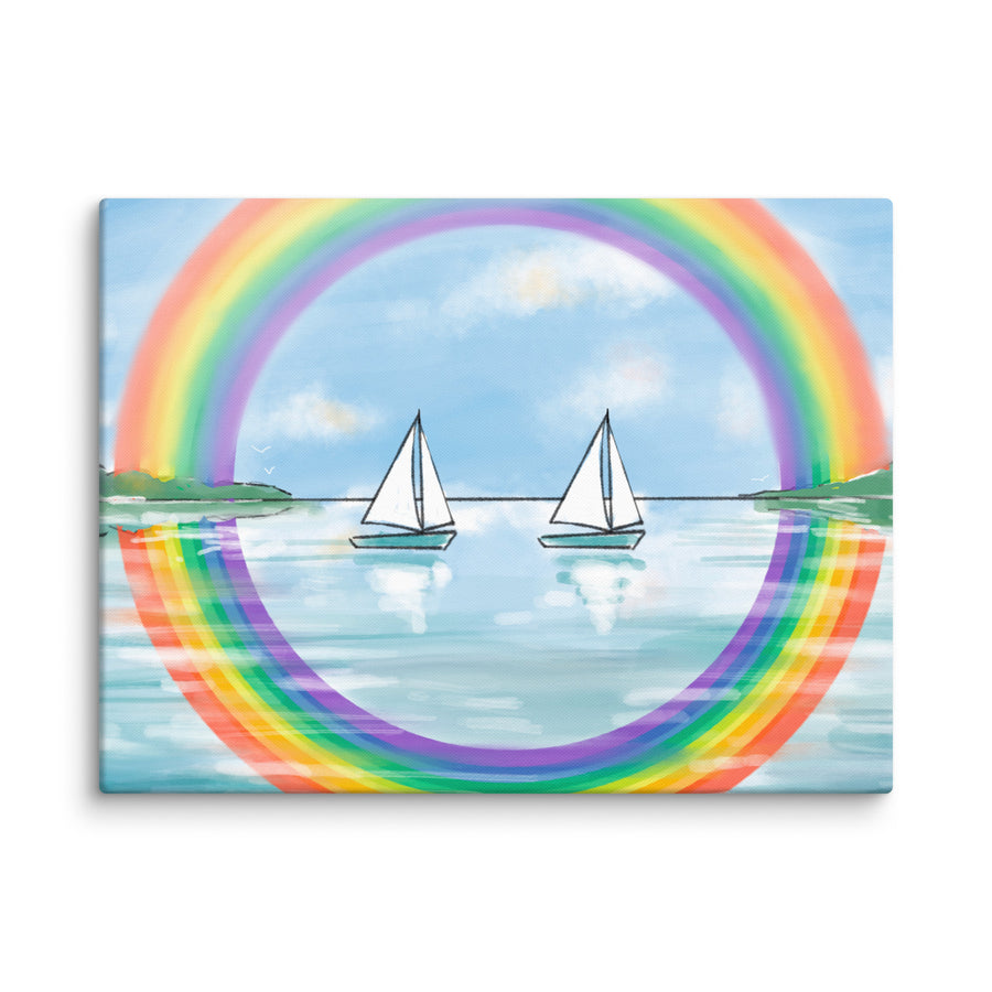 RainBoats Landscape - Canvas