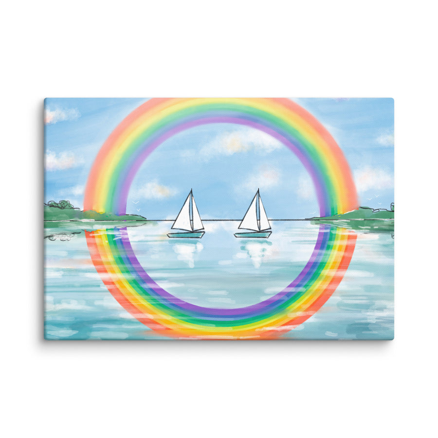 RainBoats Landscape - Canvas