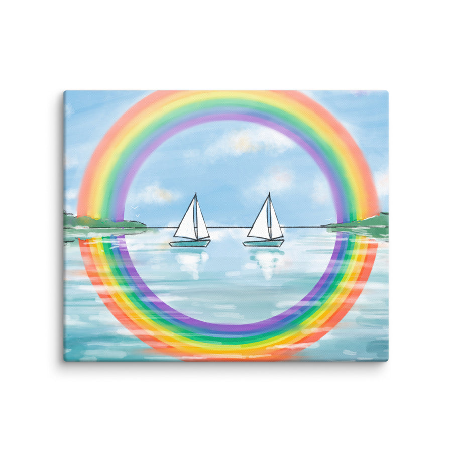 RainBoats Landscape - Canvas