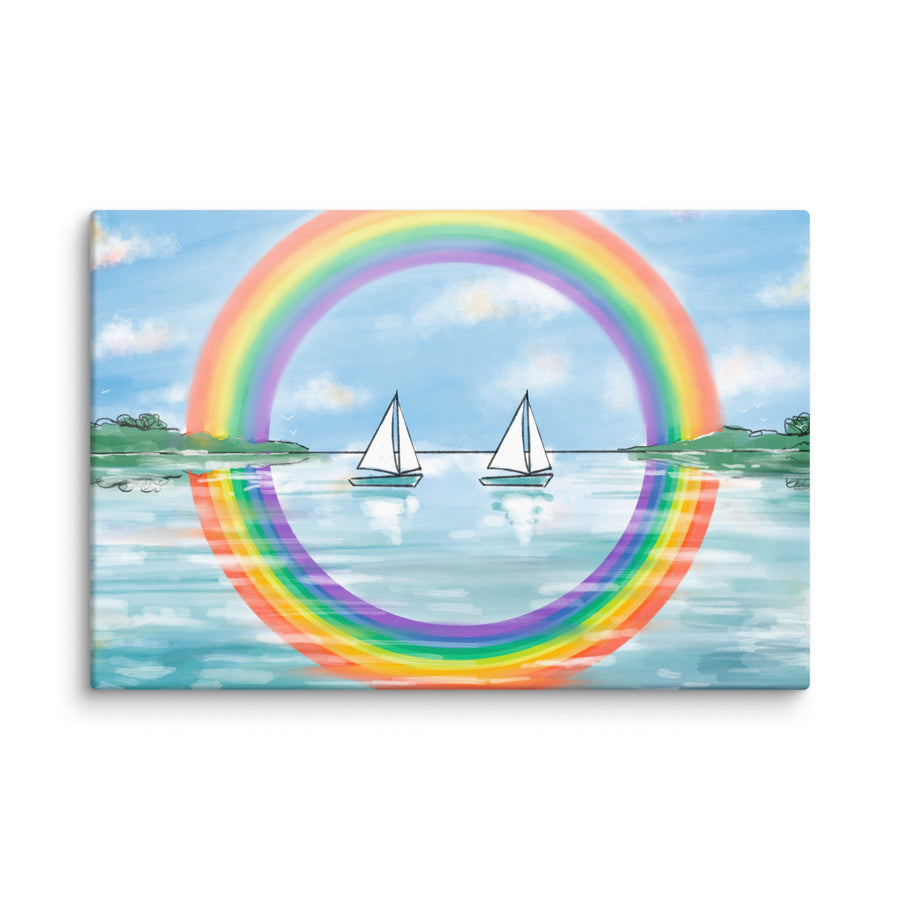 RainBoats Landscape - Canvas