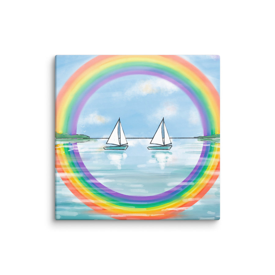 RainBoats Landscape - Canvas