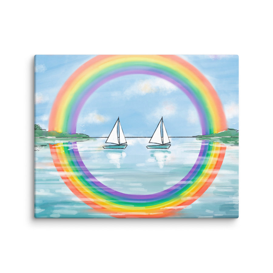 RainBoats Landscape - Canvas