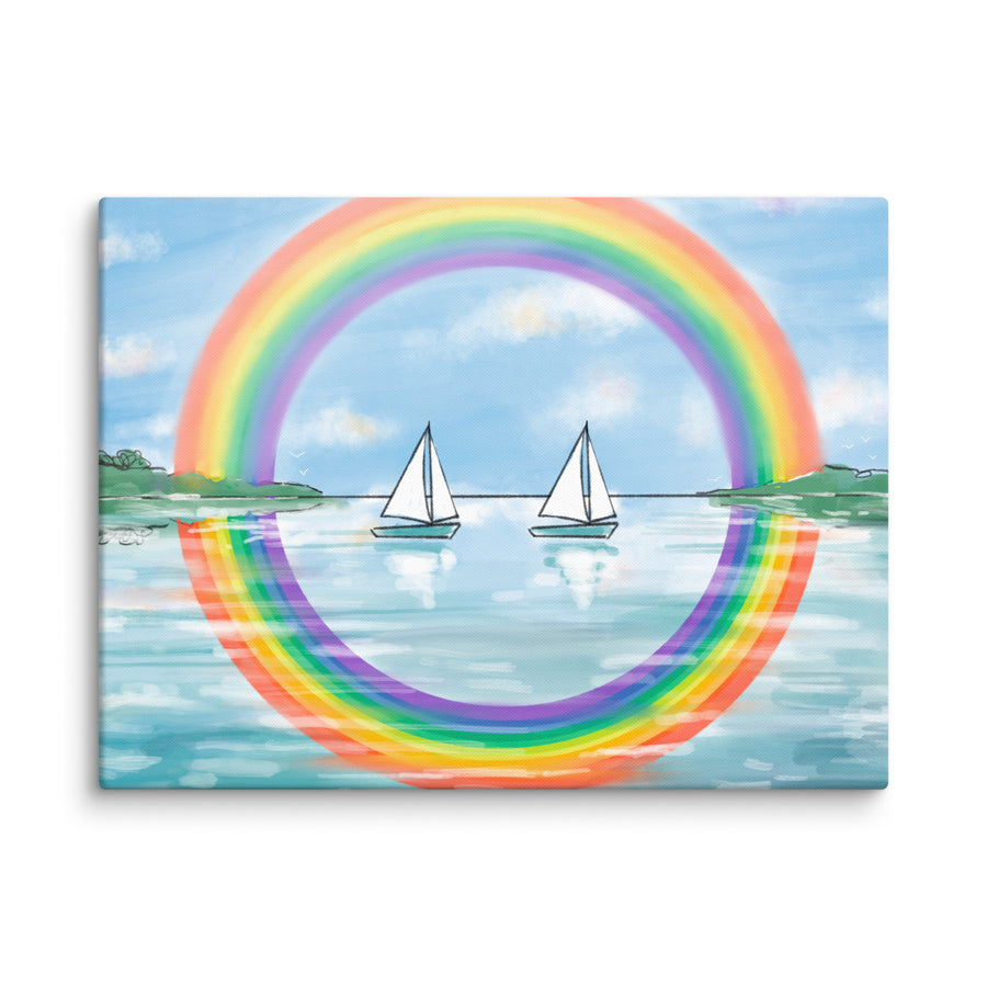 RainBoats Landscape - Canvas