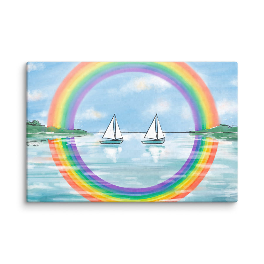 RainBoats Landscape - Canvas