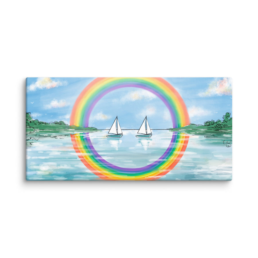 RainBoats Landscape - Canvas