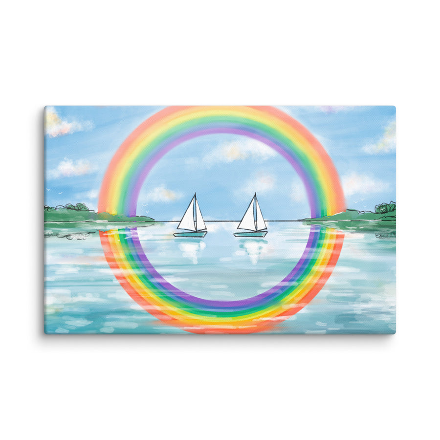 RainBoats Landscape - Canvas