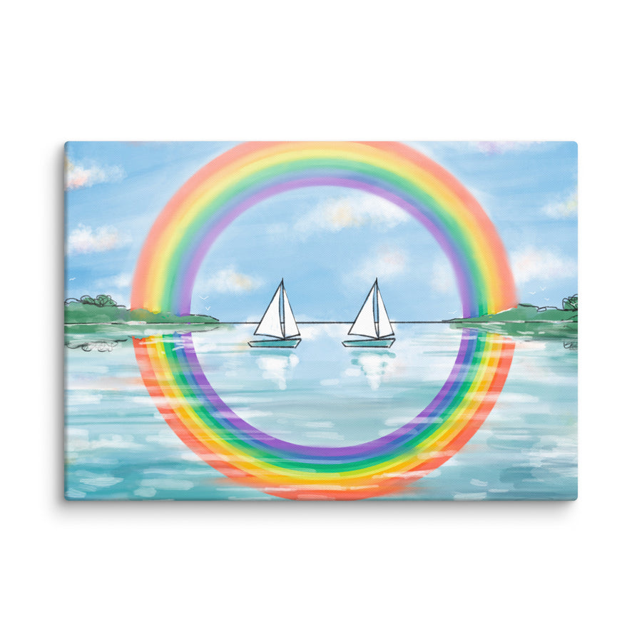 RainBoats Landscape - Canvas