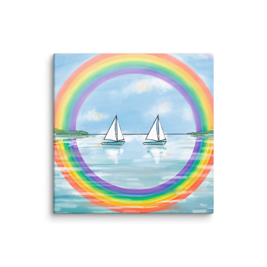 RainBoats Landscape - Canvas