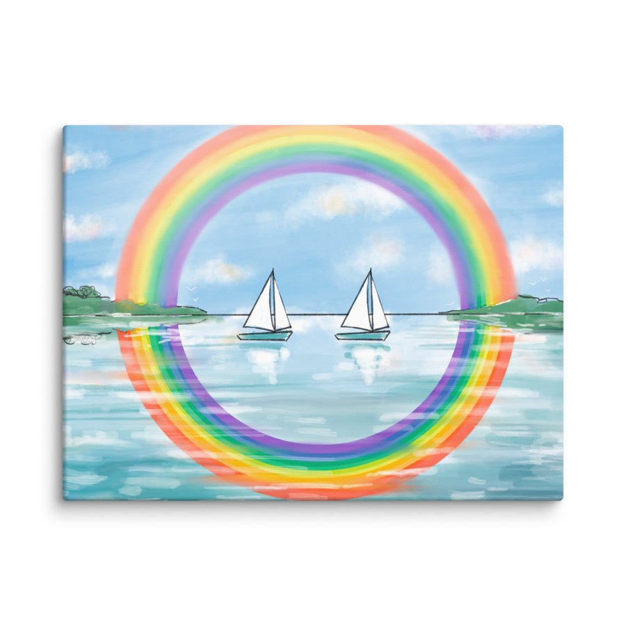 RainBoats Landscape - Canvas