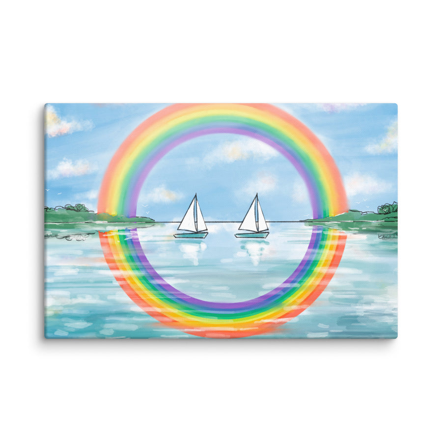 RainBoats Landscape - Canvas