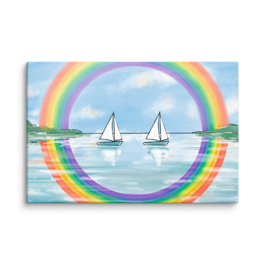 RainBoats Landscape - Canvas