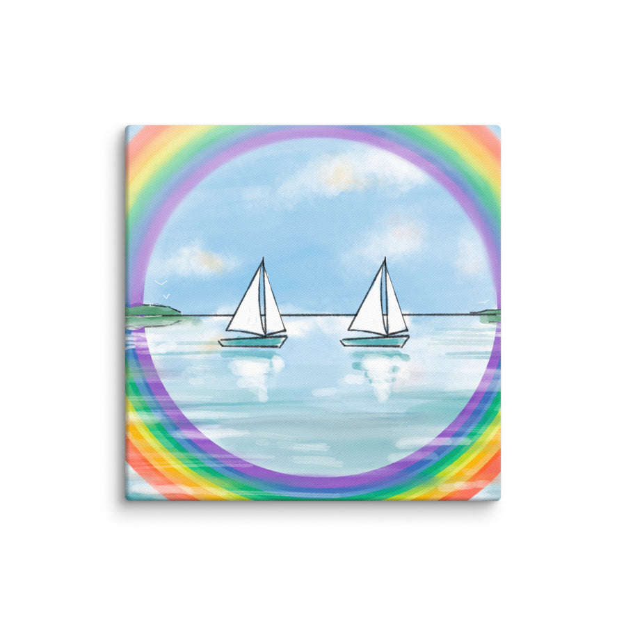 RainBoats Landscape - Canvas