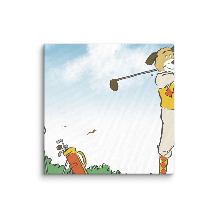 Golfing Dogs Landscape - Canvas