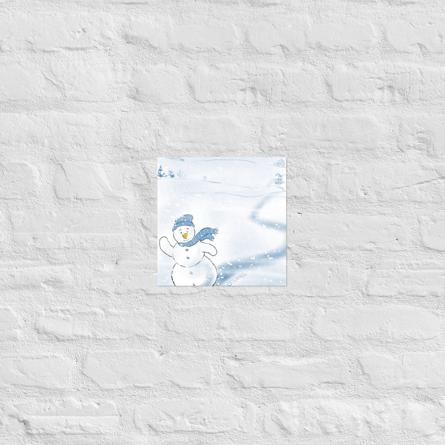 Snowman Says Hi - Poster