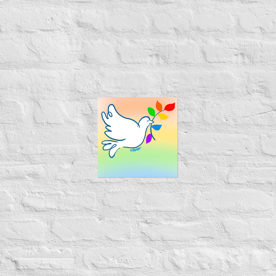 Rainbow Dove Landscape - Poster