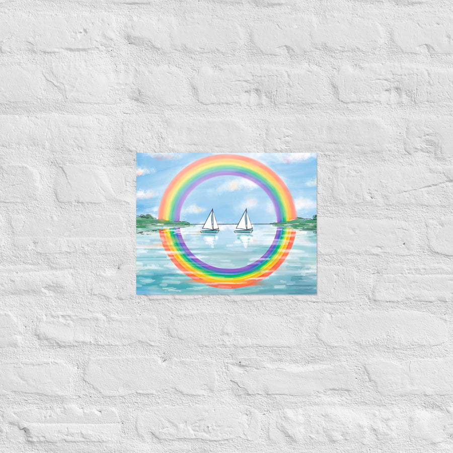 RainBoats Landscape - Poster