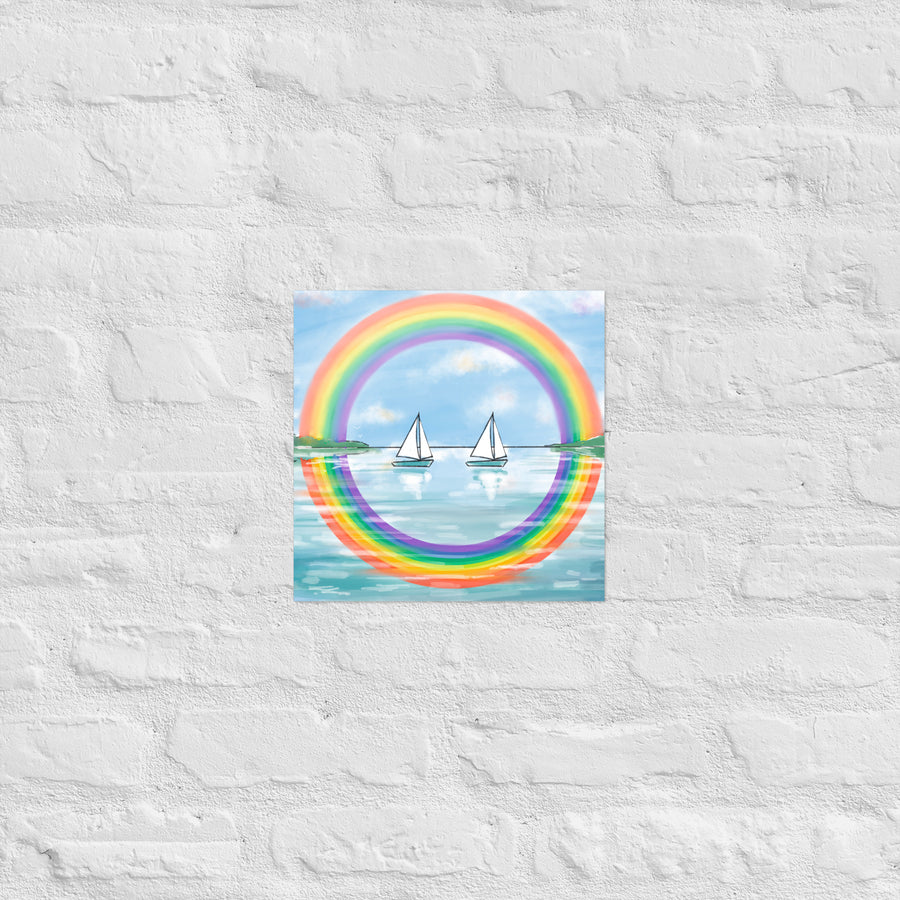 RainBoats Landscape - Poster