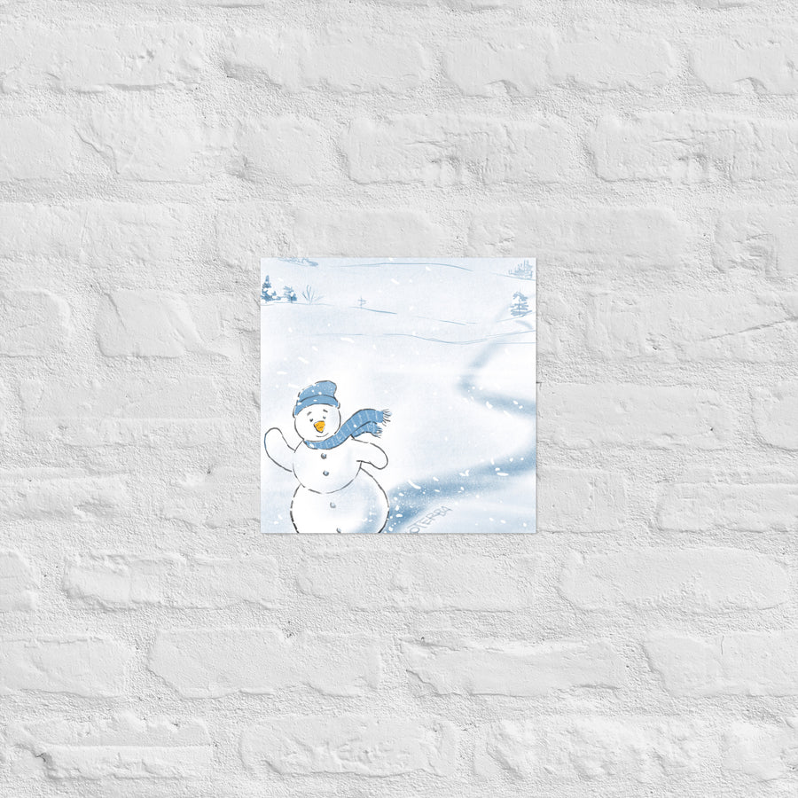 Snowman Says Hi - Poster