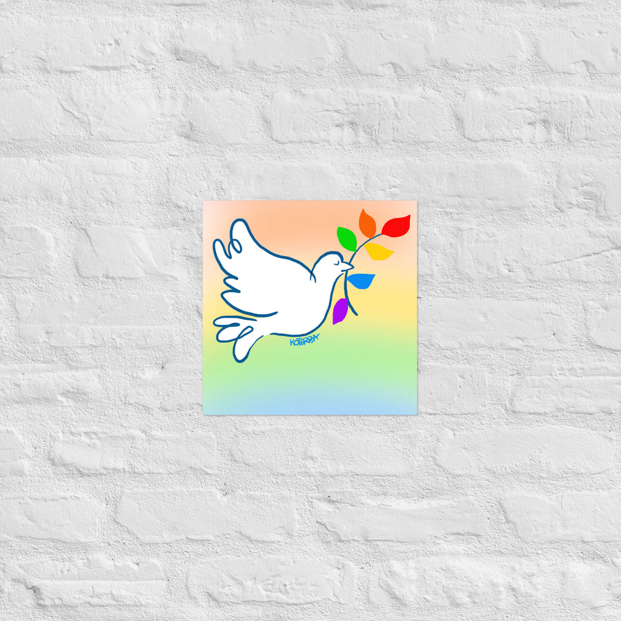 Rainbow Dove Landscape - Poster