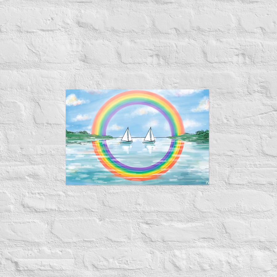 RainBoats Landscape - Poster