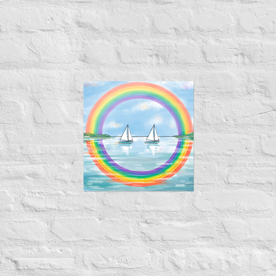 RainBoats Landscape - Poster