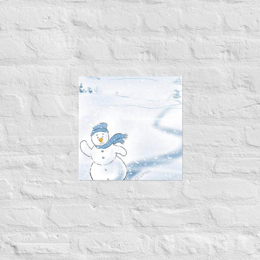 Snowman Says Hi - Poster