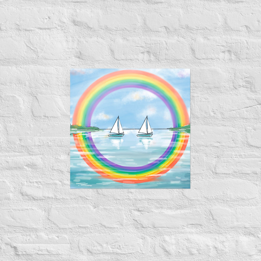 RainBoats Landscape - Poster