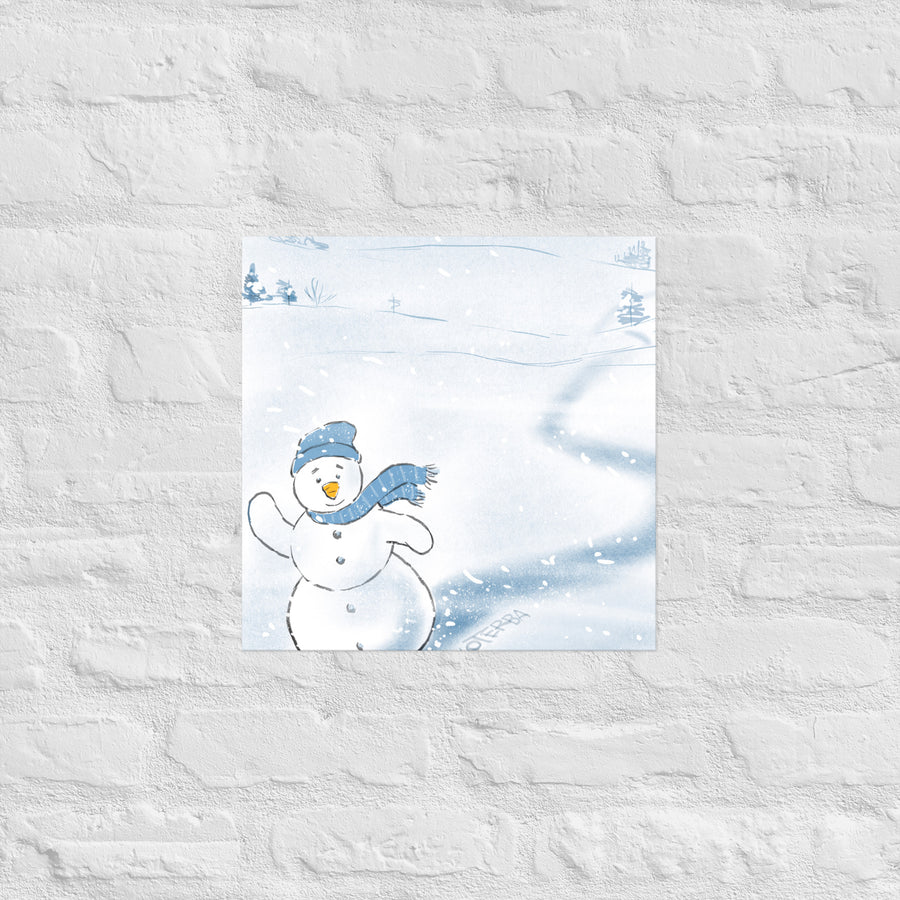 Snowman Says Hi - Poster