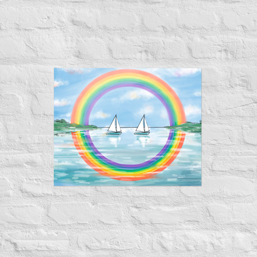 RainBoats Landscape - Poster